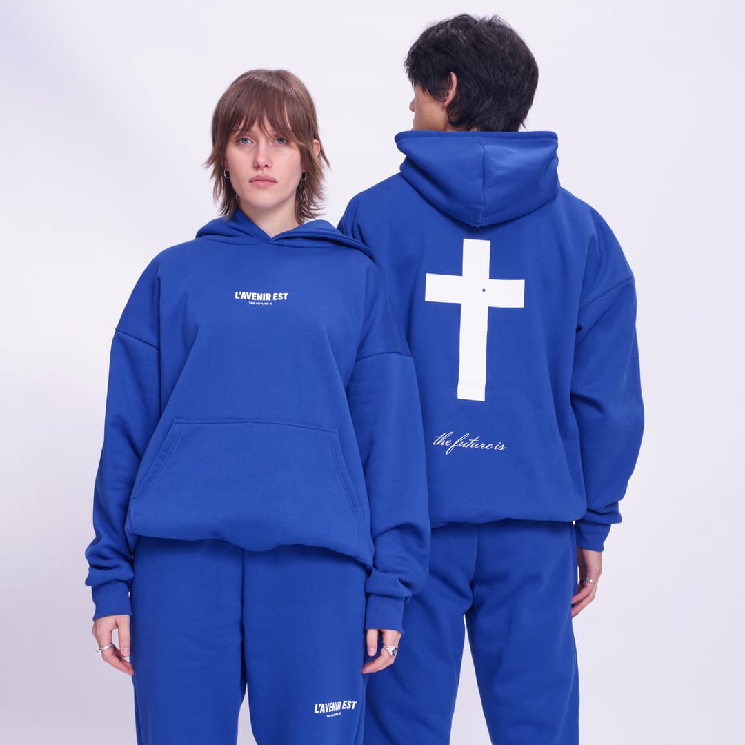 Royal Blue Heart of the Cross Hoodie