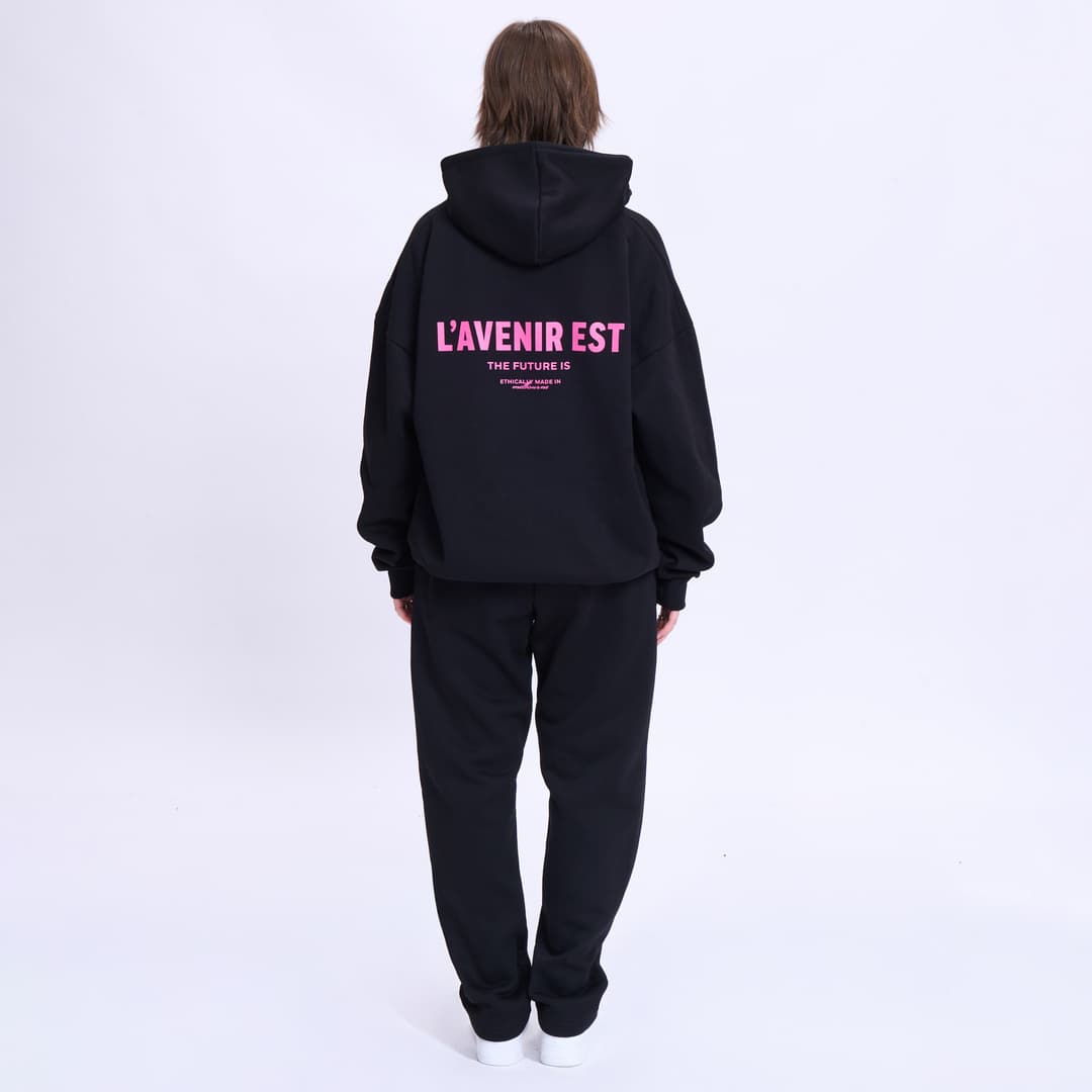 Black OG Hoodie - Pink Text