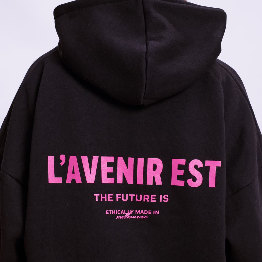 Black OG Hoodie - Pink Text