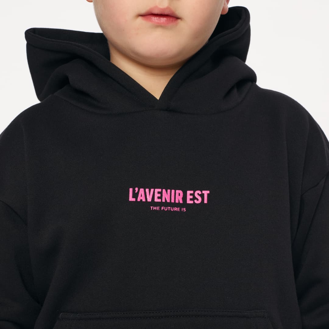 Black Everyday Hoodie - Pink Text 